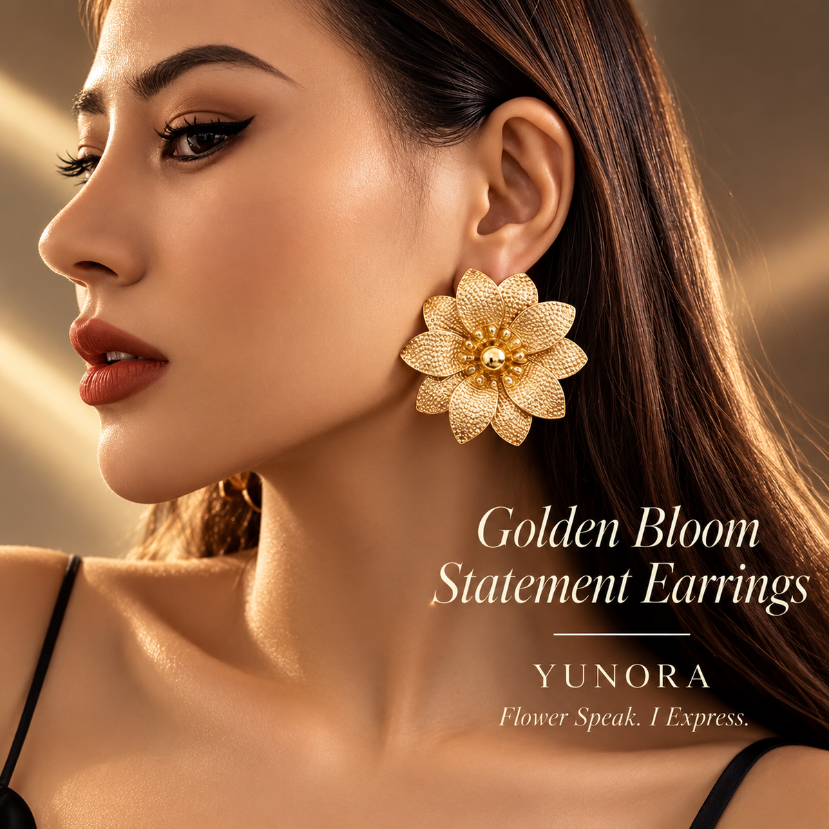 Golden Bloom Statement Earrings