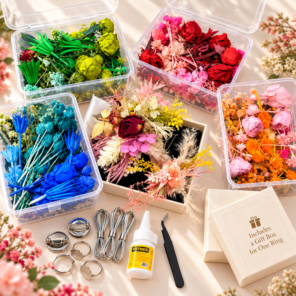 DIY Preserved Flower Ring & Corsage Material Kit