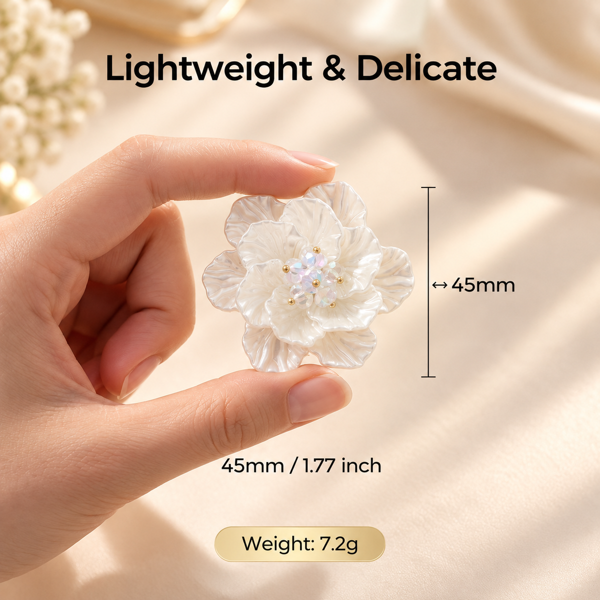 Double-Layer Camellia Pearl Button Set