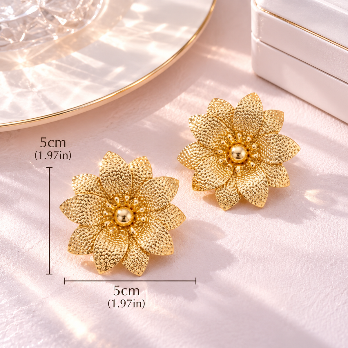 Golden Bloom Statement Earrings