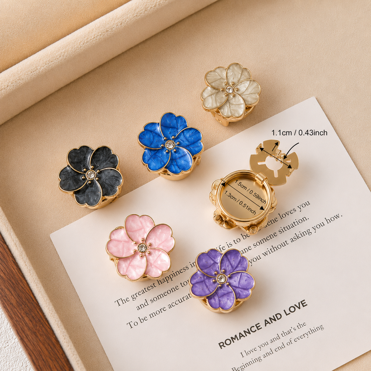 Floral Enamel Heritage Cuff Clips