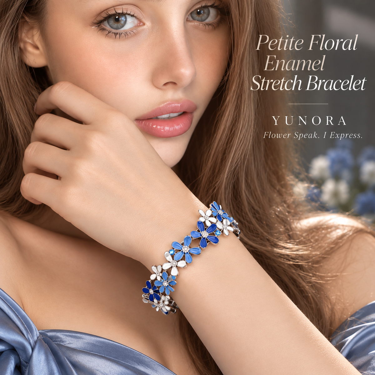 Petite Floral Enamel Stretch Bracelet