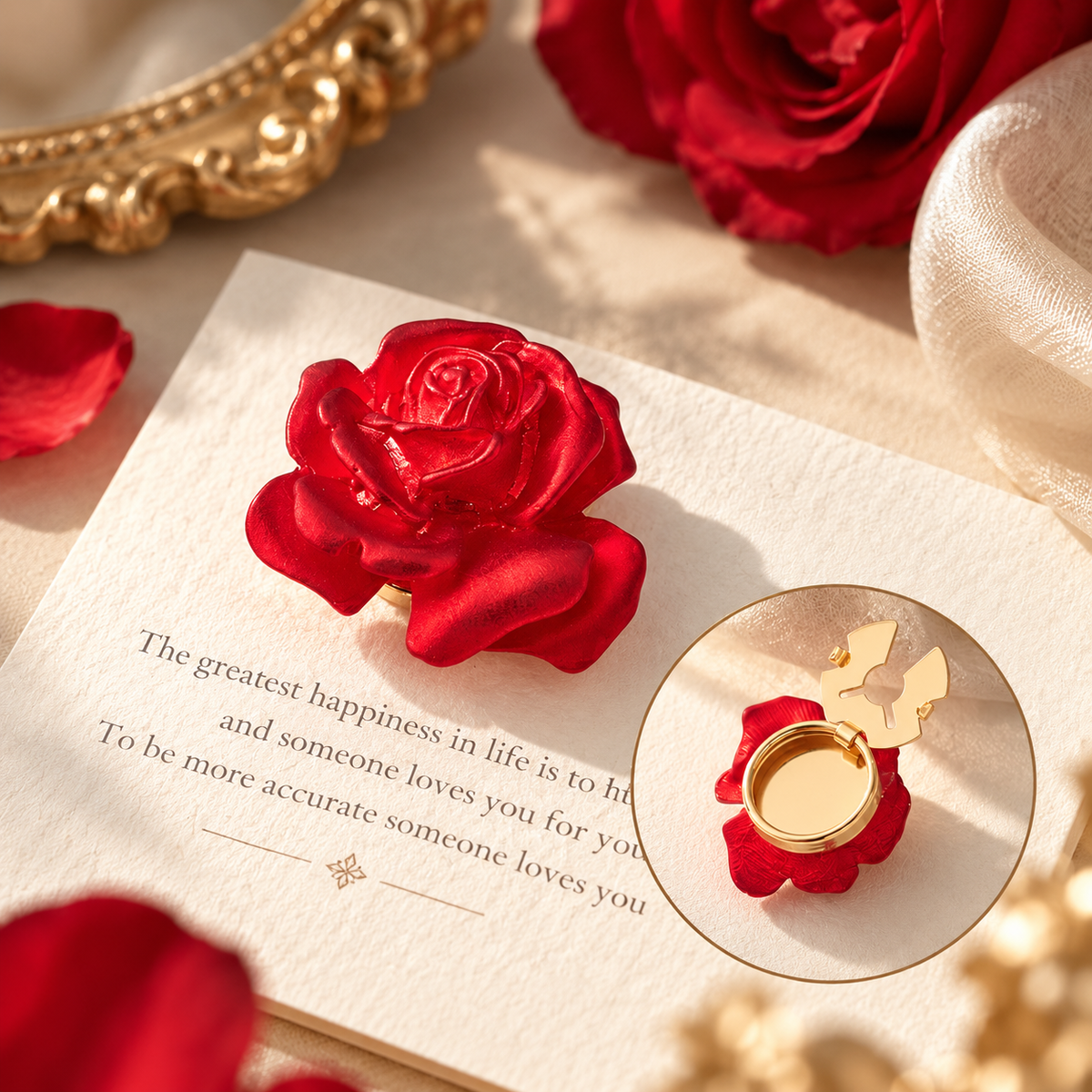 Scarlet Rose Bloom Cuff Clips
