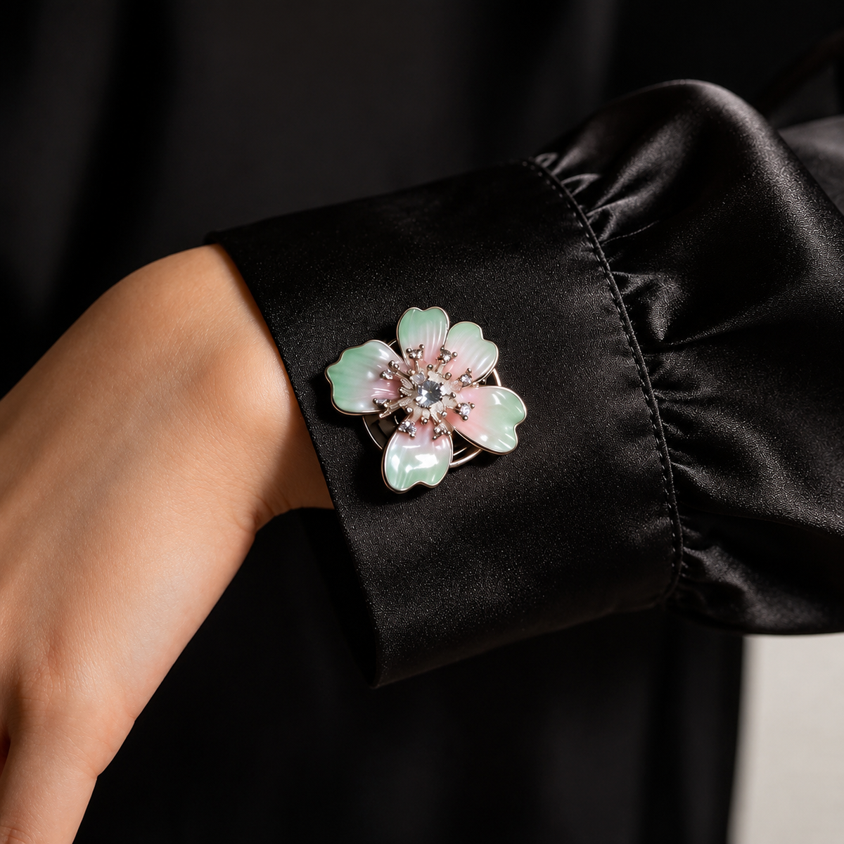 Azure Bloom Floral Cufflinks
