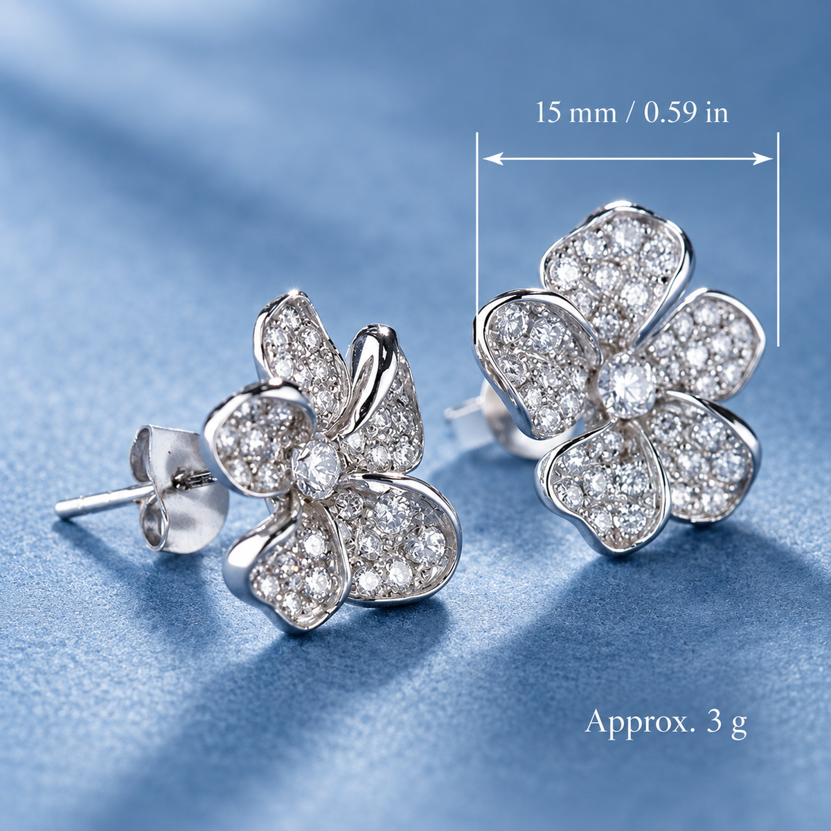 Plum Blossom Crystal Stud Earrings