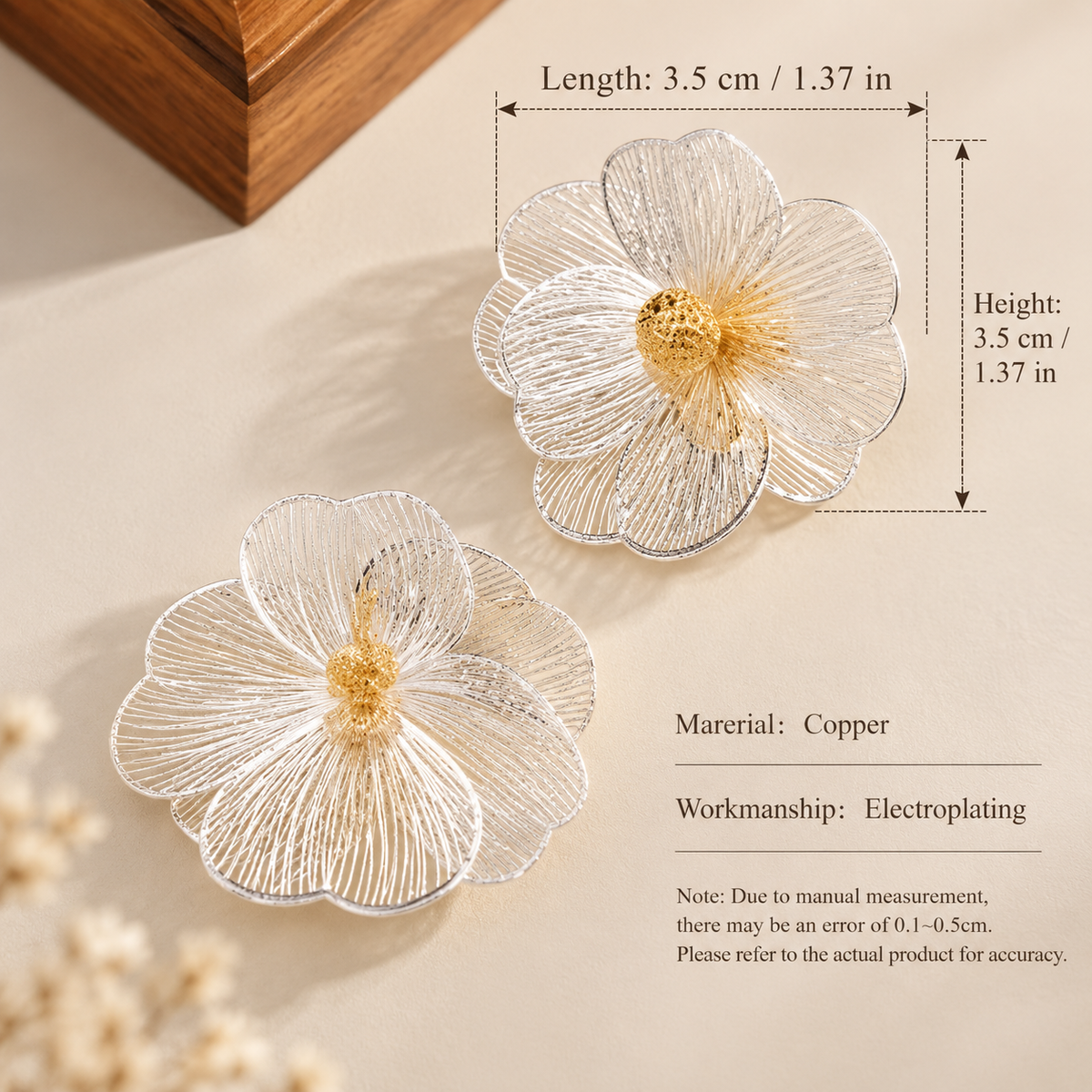 Vintage Camellia Pearl Tassel Stud Earrings