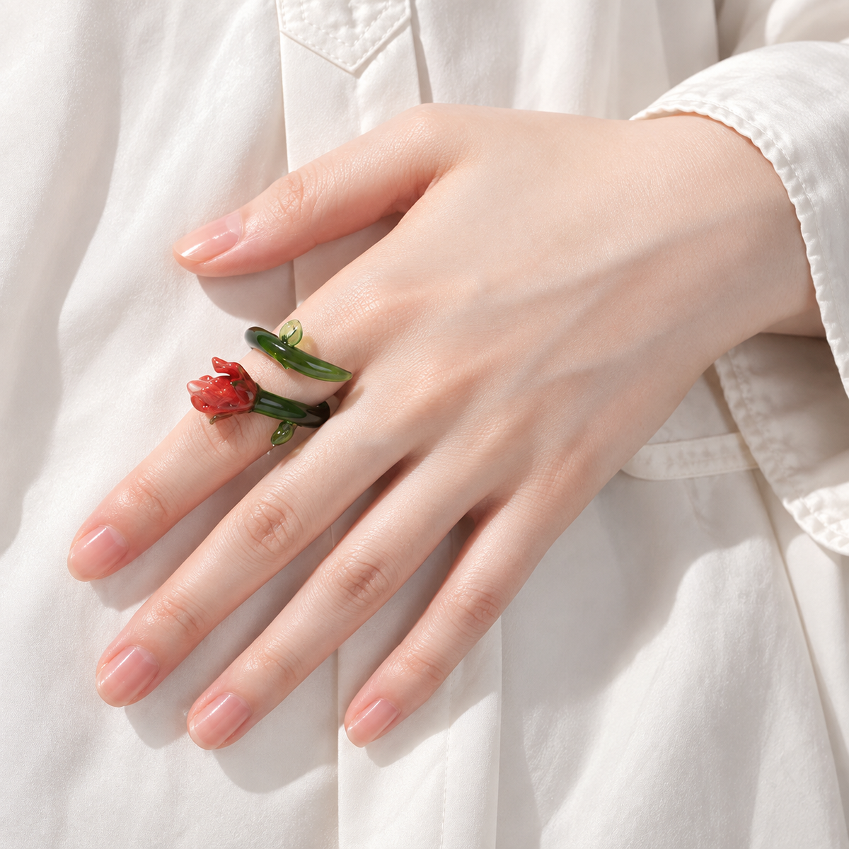 Botanical Glass Flower Ring