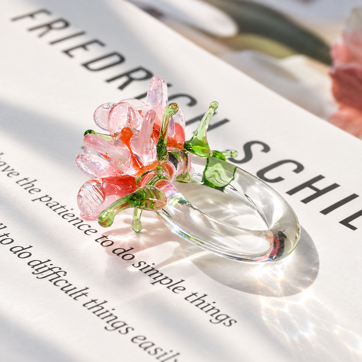 Botanical Glass Flower Ring
