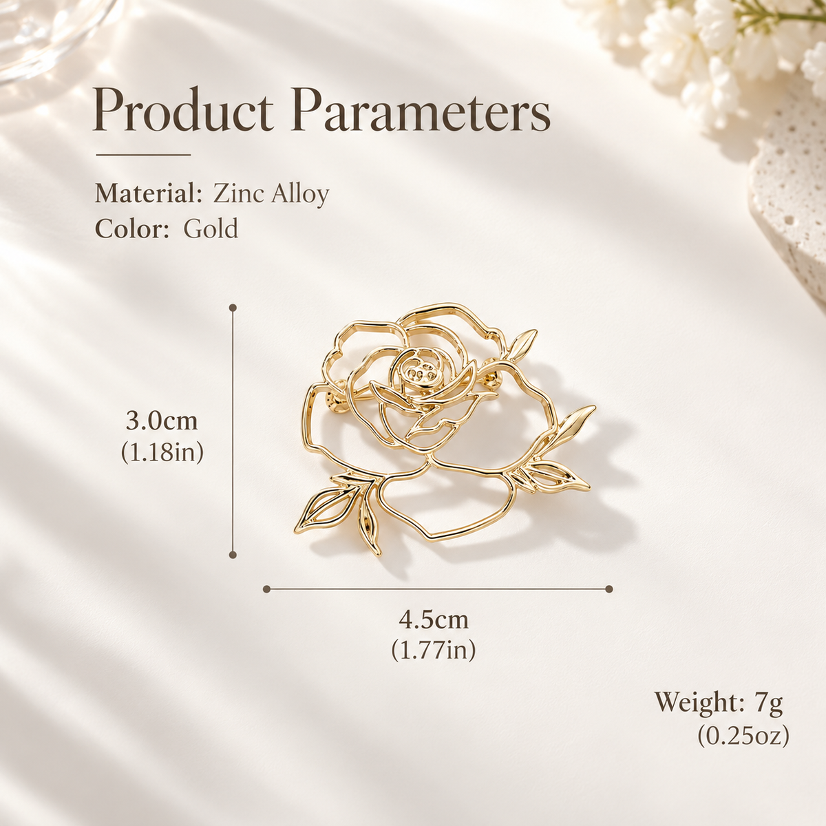 Openwork Floral Statement Brooch