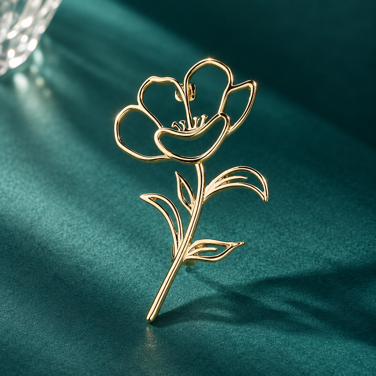 Openwork Floral Statement Brooch