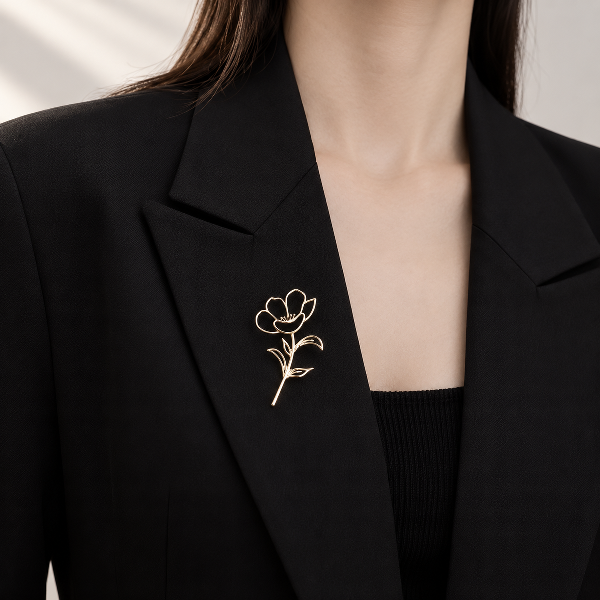 Openwork Floral Statement Brooch