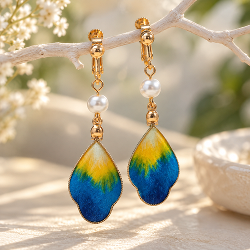 A Thousand Miles of Landscape Silk-Thread Velvet Drop Earrings