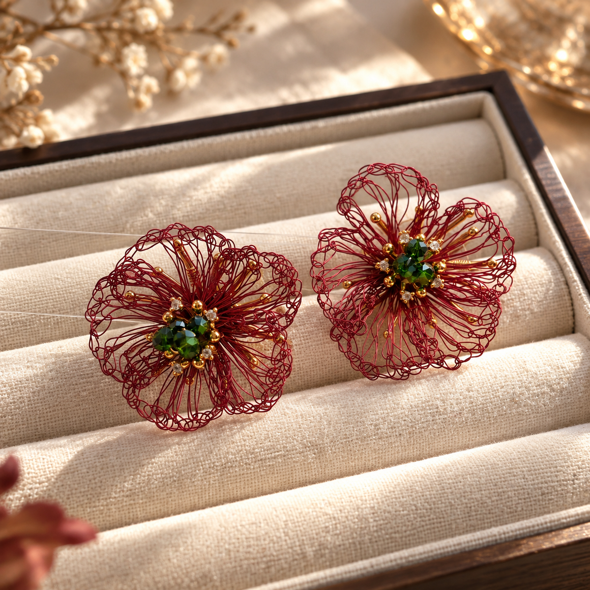 Botanical Wirework Flower Earrings