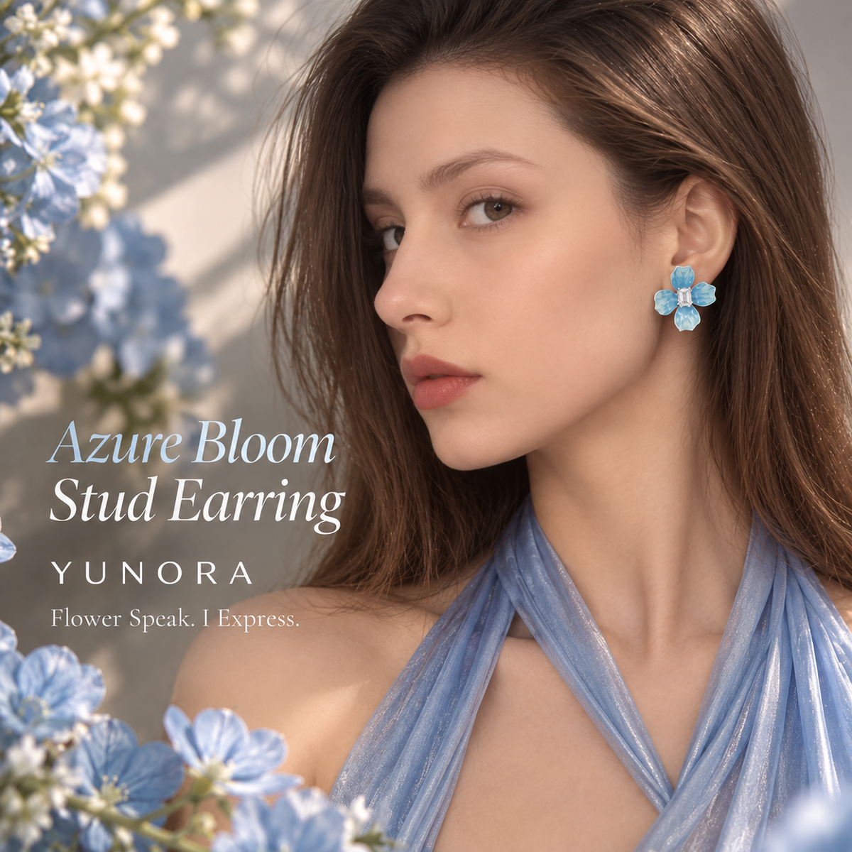 Azure Bloom Stud Earring
