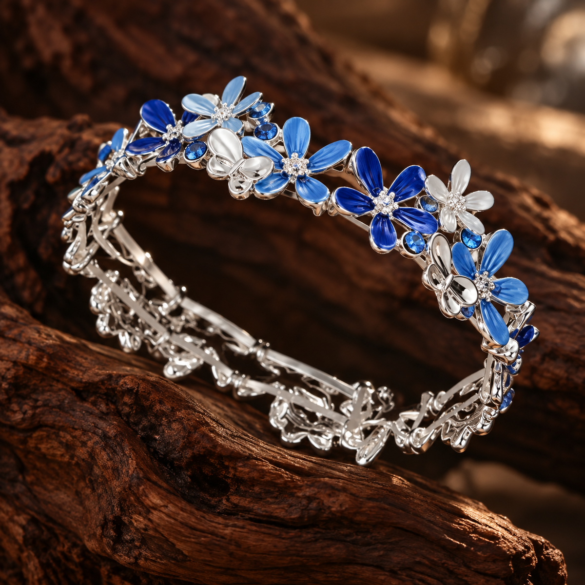 Petite Floral Enamel Stretch Bracelet