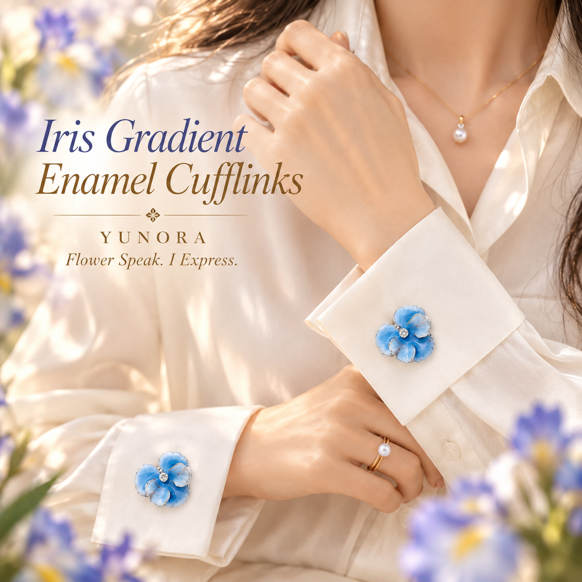Iris Gradient Enamel Cufflinks