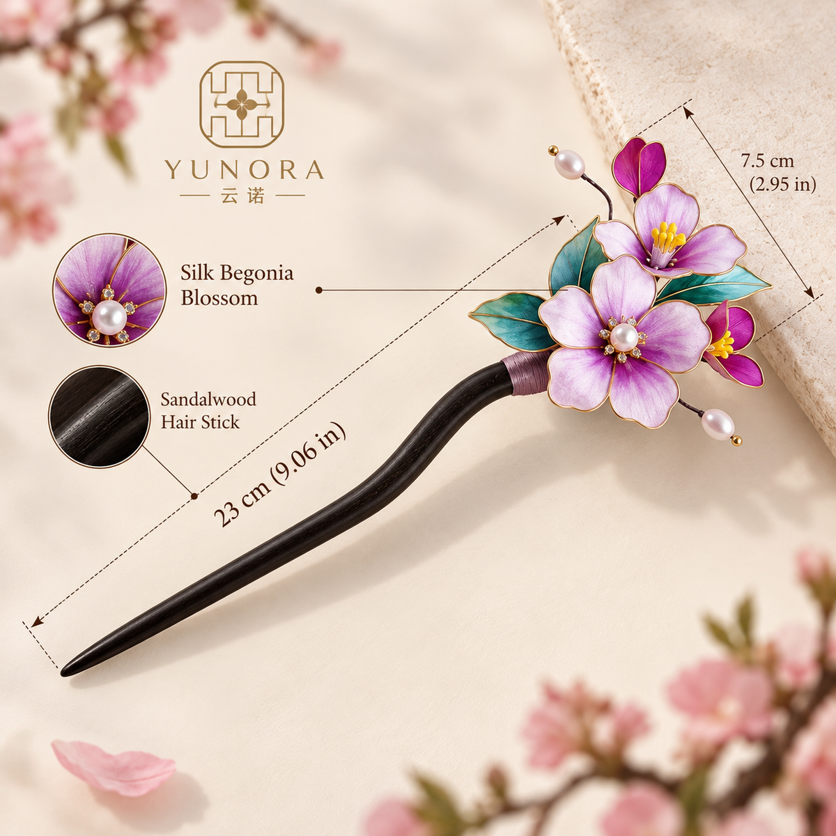 Begonia Blossom Silk-Thread Hairpin