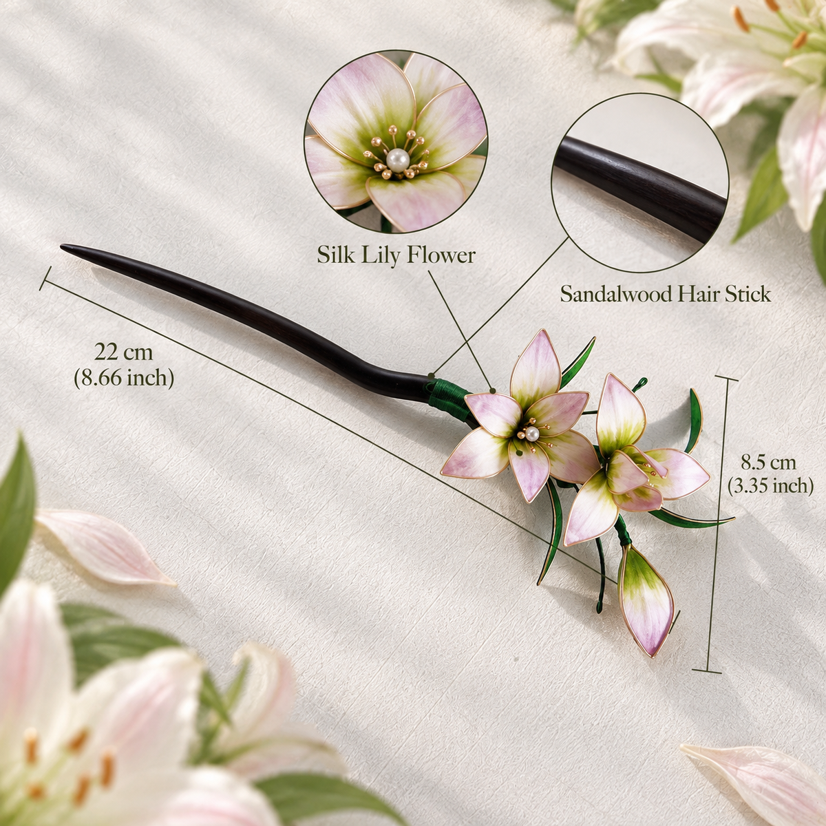 Lily Blossom Silk-Thread Hairpin