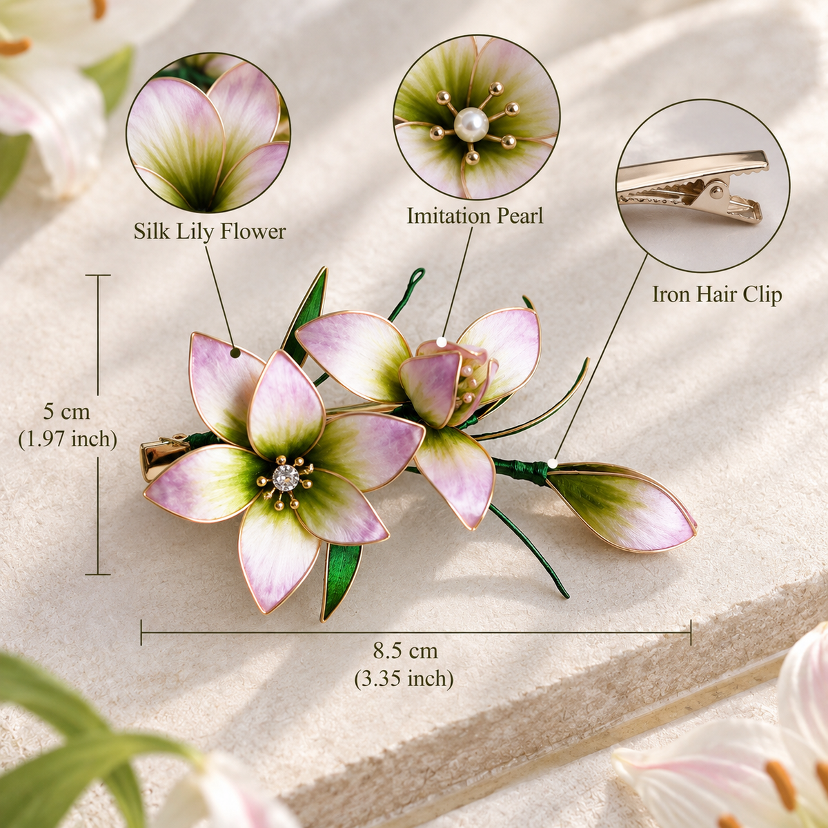 Lily Blossom Silk-Thread Hairpin