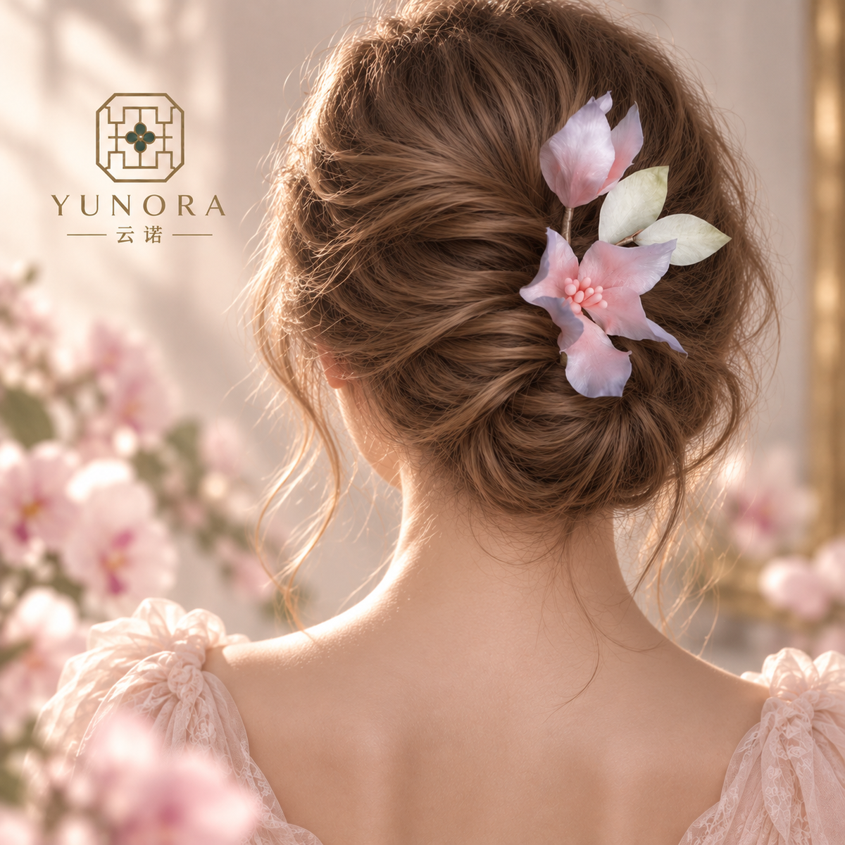 Orchid Silk-Thread Handmade Hair Comb