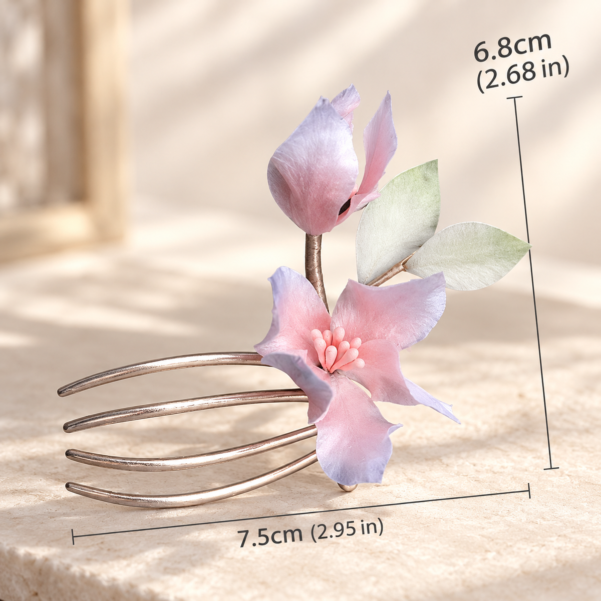 Orchid Silk-Thread Handmade Hair Comb