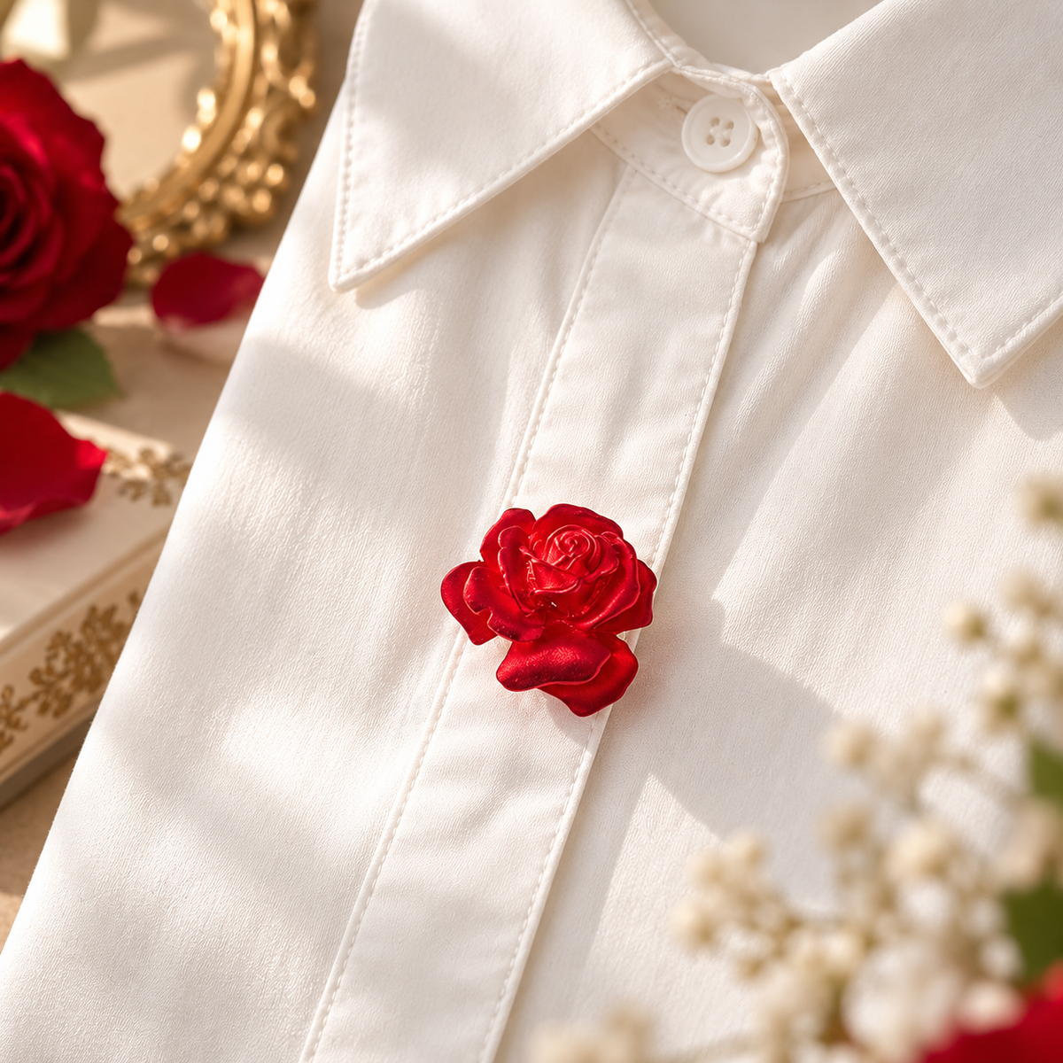 Scarlet Rose Bloom Cuff Clips