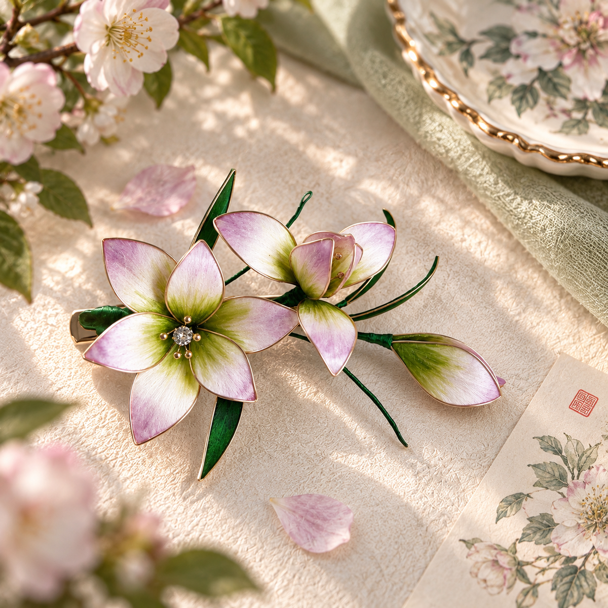 Lily Blossom Silk-Thread Hairpin