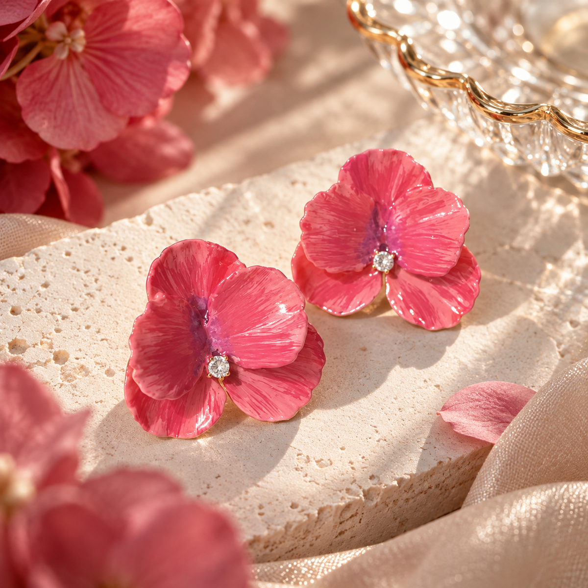 Iris Bloom Stud Earrings
