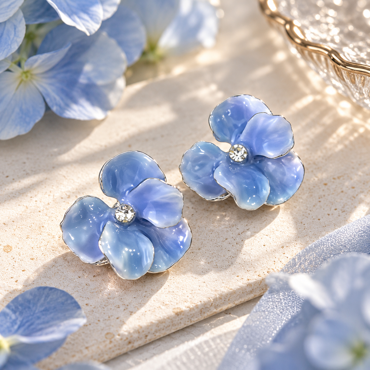 Iris Bloom Stud Earrings