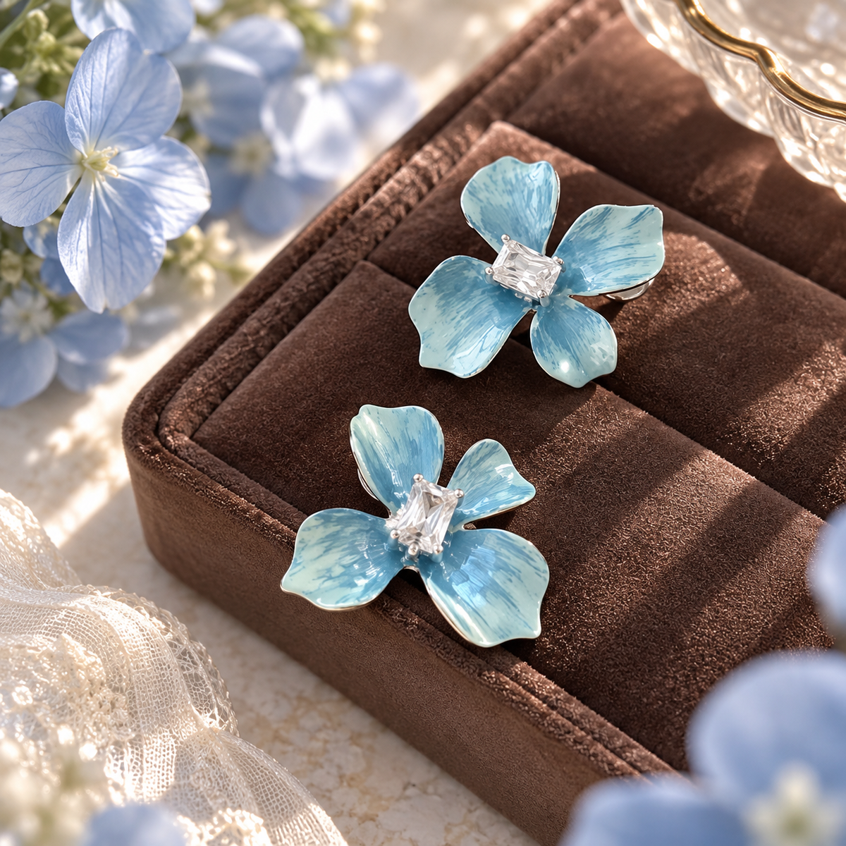 Azure Bloom Stud Earring