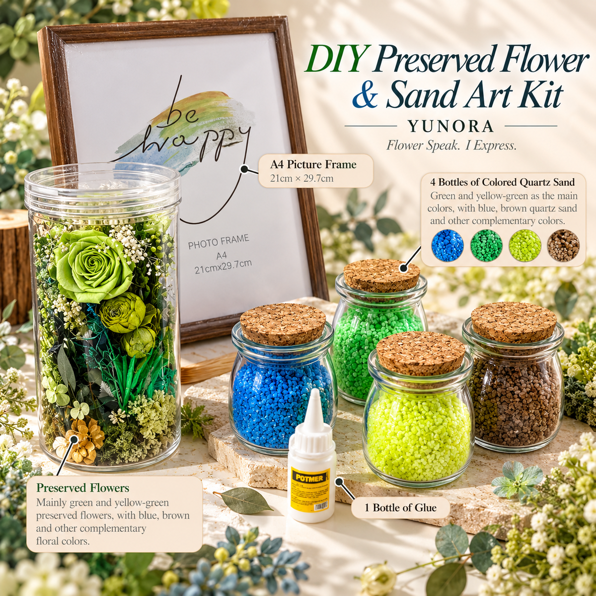 DIY Preserved Flower & Sand Art Kit
