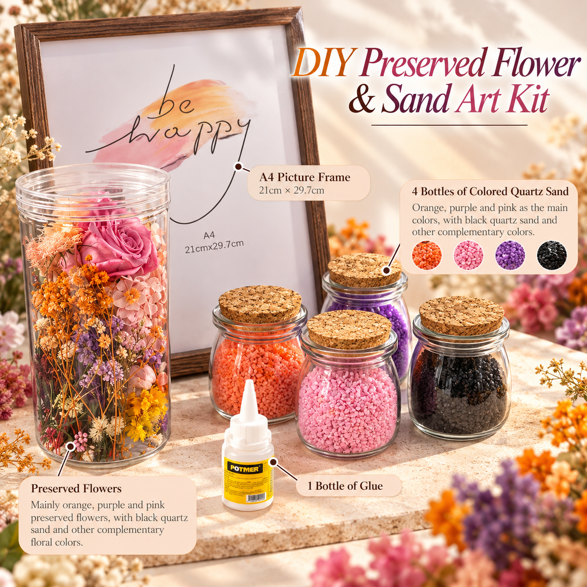 DIY Preserved Flower & Sand Art Kit