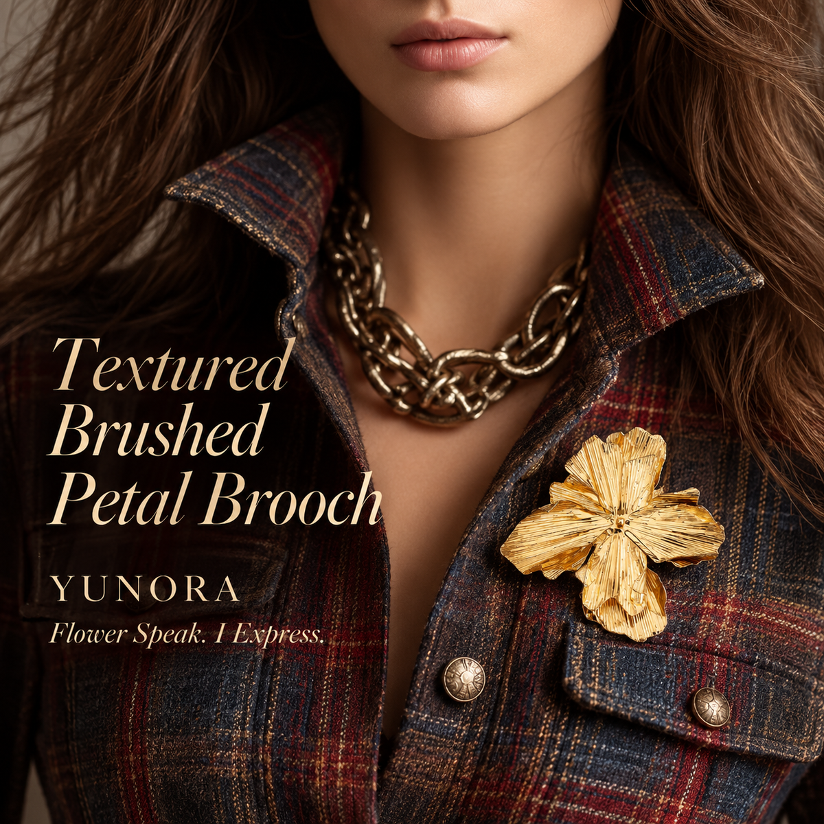 Textured Brushed Petal Brooch