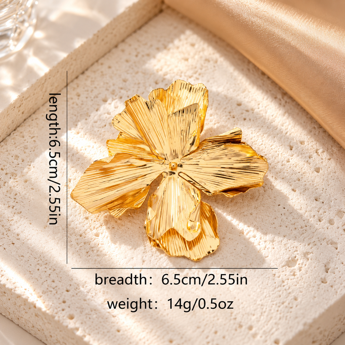 Textured Brushed Petal Brooch
