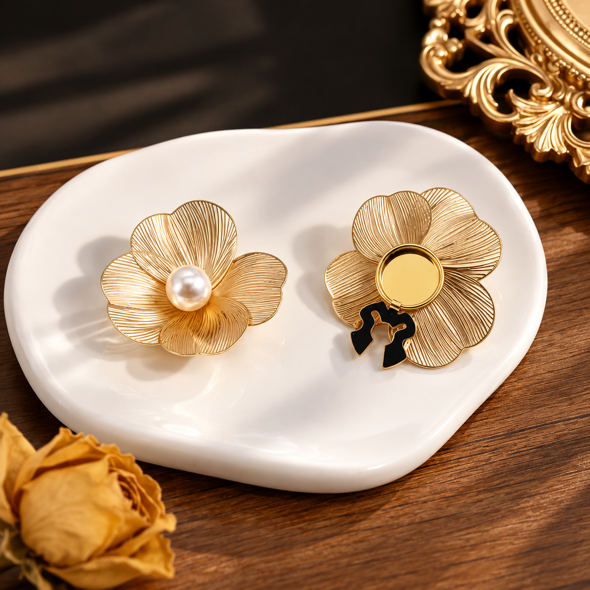 French Floral Pearl Button Set