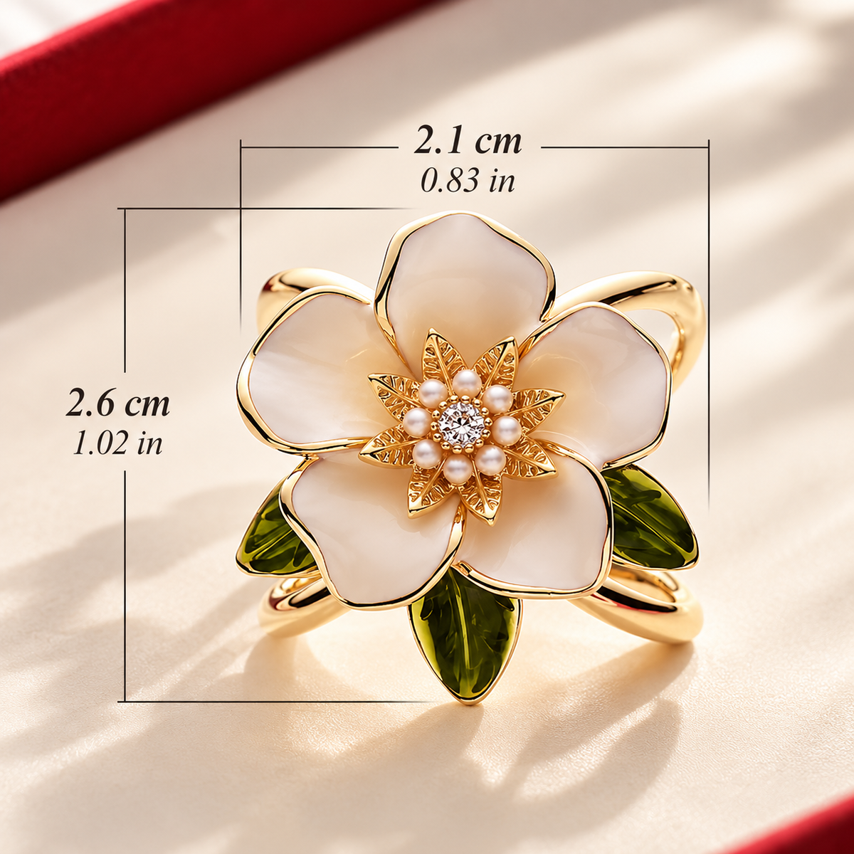 Gardenia Bloom Silk Scarf Ring