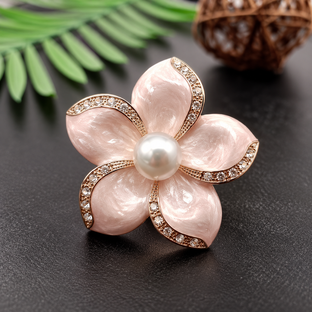 Blooming Elegance Triple-Ring Floral Scarf Clip