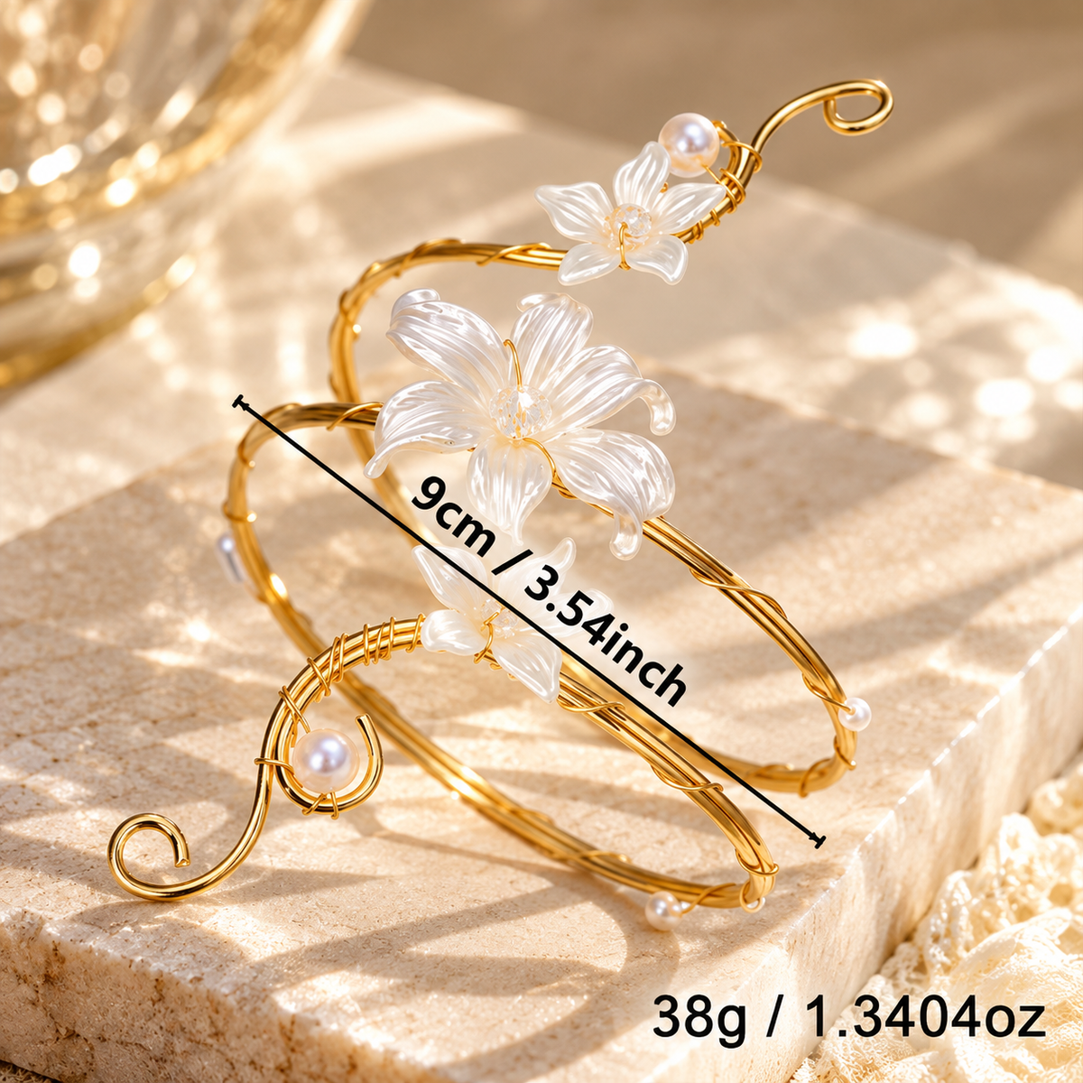 Pearl Shell Blossom Collar & Arm Cuff Set