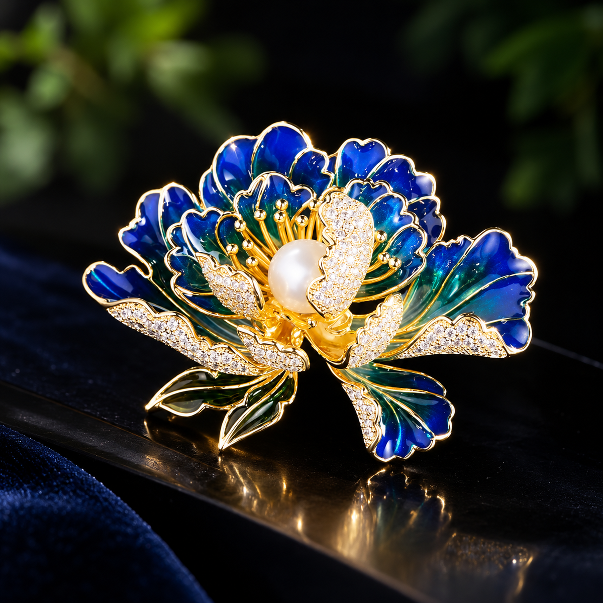 Pearl Iridescent Peony Bloom Brooch