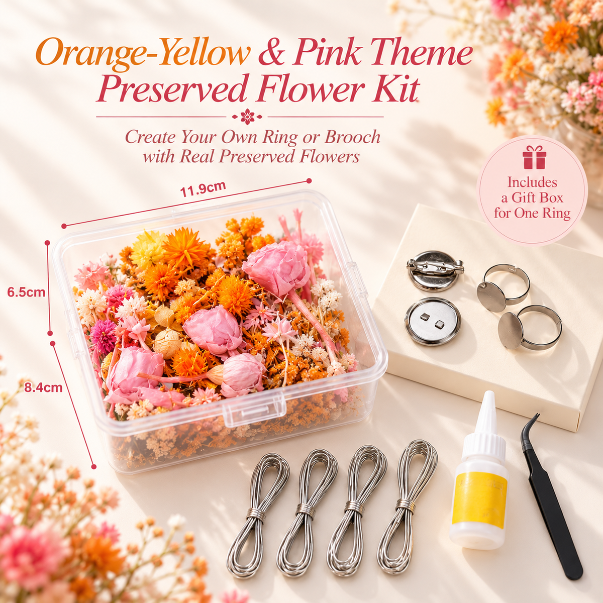 DIY Preserved Flower Ring & Corsage Material Kit